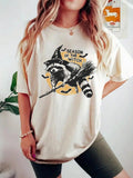 Women's Animal & Letter Print Drop Shoulder Tee, Halloween Casual Half Sleeve Round Neck T-Shirt for Summer, Women's Top...
