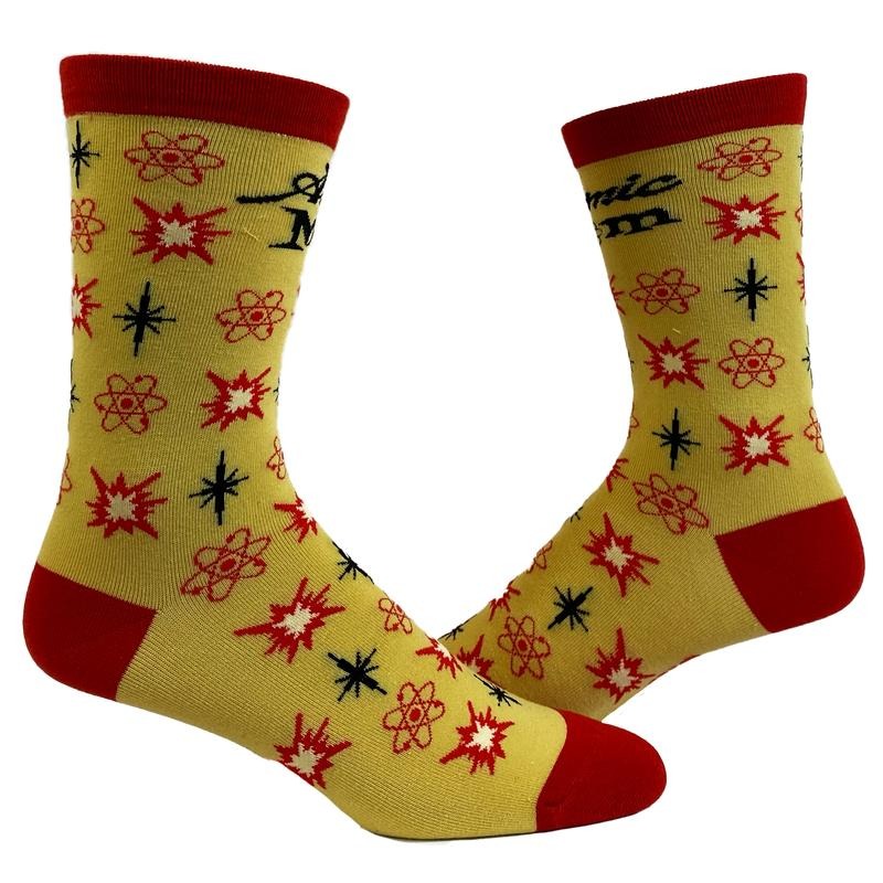 Women's Atomic Mom Socks Funny Nerdy Science Atoms Graphic Novelty Footwear Funny Graphic Socks Comfortable Fitted...