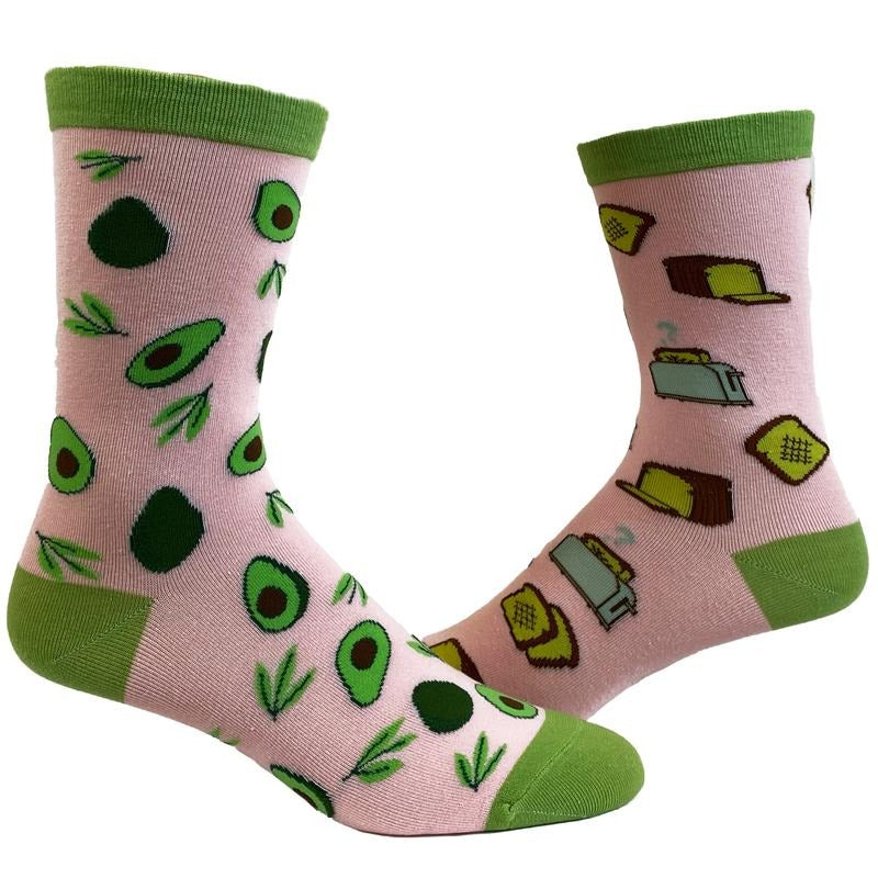 Women's Avocado Toast Socks Funny Millenial Breakfast Bread Graphic Novelty Footwear Funny Graphic Socks Comfortable...