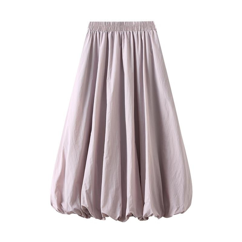 Women's Balloon Long Skirts Elegant High Waist Solid Color A-Line Skirts Casual Flowy Skirts Womenswear Bottom T-Shirts,...