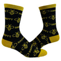 Women's Bee Happy Novelty Socks Funny Bumble Bee Motivational Graphic Footwear Funny Graphic Socks Comfortable Fitted...