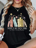 Women's Book & Letter Print Round Neck Graphic Tee, Vintage Trendy Casual Graphic Short Sleeve T-shirt for Daily Wear,...