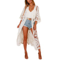 Women's Cardigan, Loose Long Sleeve Lace Embroidery Print Cardigan Smock for Vacation Travelling Party Cotton Light...