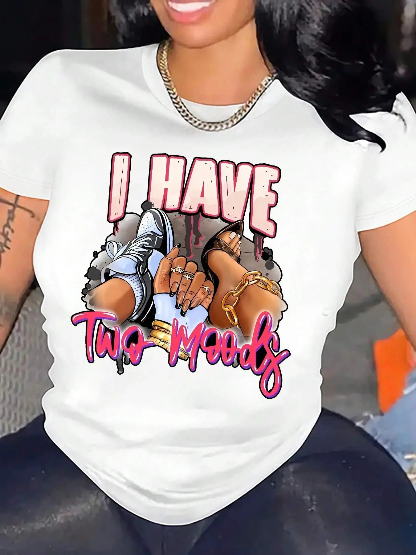 Women's Cartoon & Letter Print Round Neck Graphic Tee, Vintage Trendy Casual Short Sleeve T-shirt For Daily Wear, Ladies...