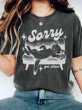 Women's Cartoon Cat Print Round Neck Tee, Fashion Casual Crew Neck T-shirt for Daily Holiday Vacation Outdoor Wear,...