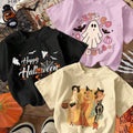Cartoon Print Round Neck Halloween Casual Short Sleeve Summer Clothes Daily T-Shirts, Hoodie, Sweatshirt