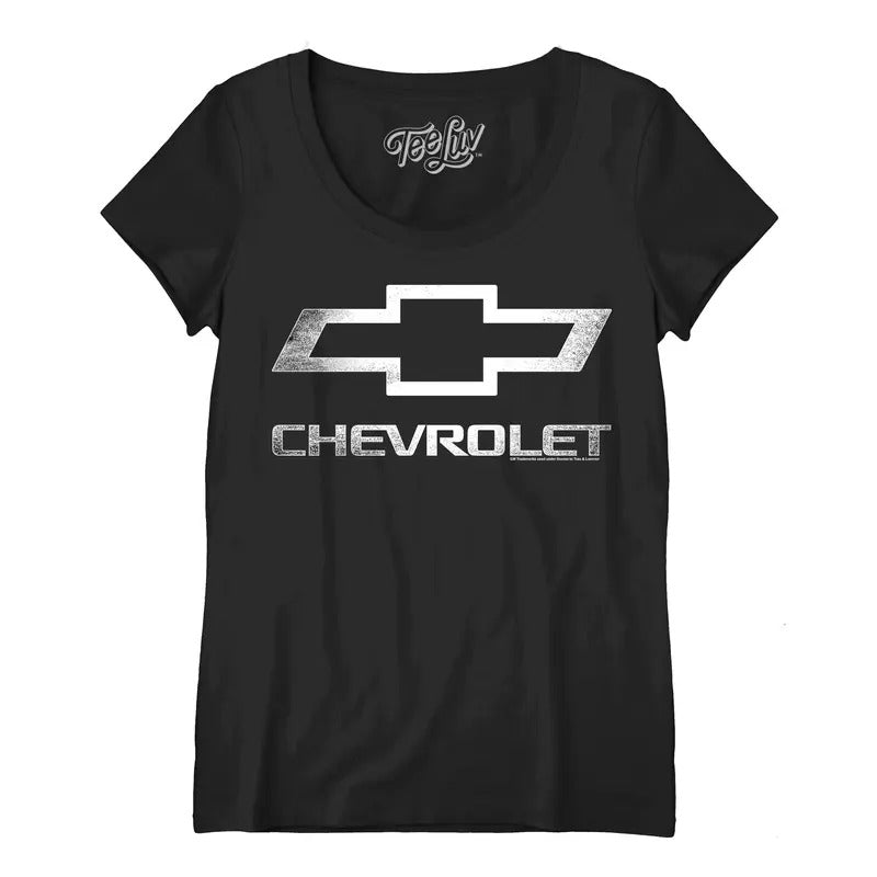 Women's Chevrolet Logo Scoopneck T-Shirt - Black Hoodie, Sweatshirt | GrindPrints.com