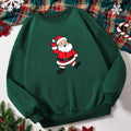Santa Claus Print Drop Shoulder Casual Long Sleeve Crew Neck Fall & Winter Clothes Daily T-Shirts, Hoodie, Sweatshirt