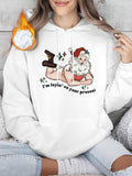 Women's Christmas Santa Claus Print Hoodie, Casual Long Sleeve Hooded Pullover for Fall & Winter, Women's Clothes for...