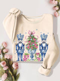 Women's Christmas Themed Sweatshirt, Casual Letter Print Long Sleeve Pullover for Daily Wear, Ladies Fall & Winter...