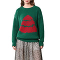 Women's Christmas Tree Sweaters Drop Shoulder Long Sleeve Round Neck Ribbed Loose Knitted Tops Knitwear Light T-Shirts,...