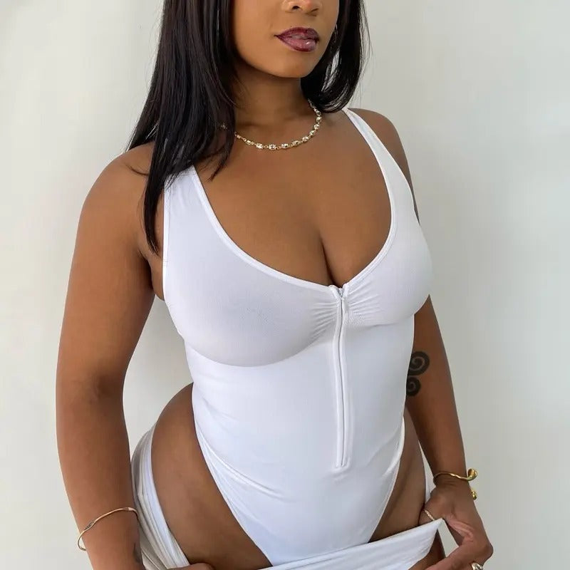 Women's Compression Skinny Strap Bodysuit for a Flawless Look - Tops, Womenswear T-Shirts, Hoodie, Sweatshirt