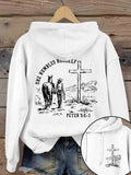 Women's Cross & Horse Print Hoodie, Fashion Casual Letter Graphic Hooded Sweatshirt for Daily Holiday Outdoor Wear,...