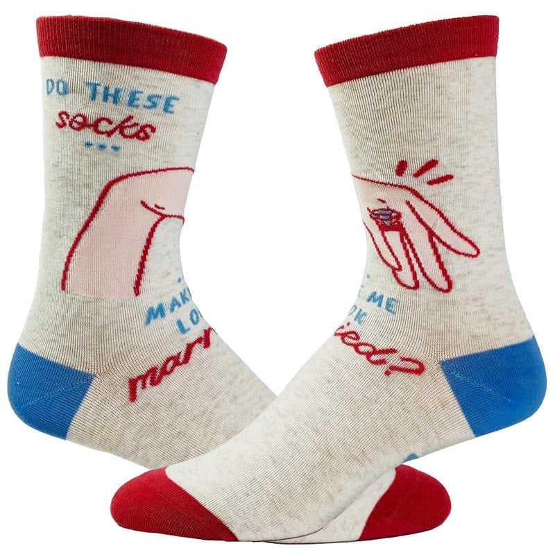 Women's Do These Socks Make Me Look Married Socks Funny Wedding Bride Engagement Ring Footwear Funny Graphic Socks...