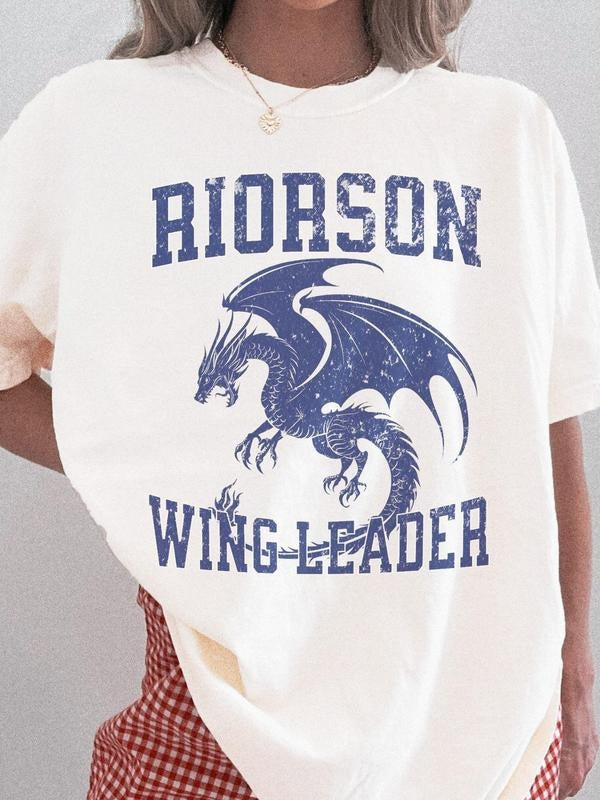 Dragon Print Round Neck Casual Short Sleeve Summer Clothes Daily Top T-Shirts, Hoodie, Sweatshirt