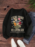 Women's Floral & Letter Print Crew Neck Sweatshirt, Casual Long Sleeve Pullover for Daily Wear, Ladies Clothes for All...