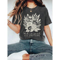 Floral & Letter Print Round Neck Casual Short Sleeve Daily Summer T-Shirts, Hoodie, Sweatshirt