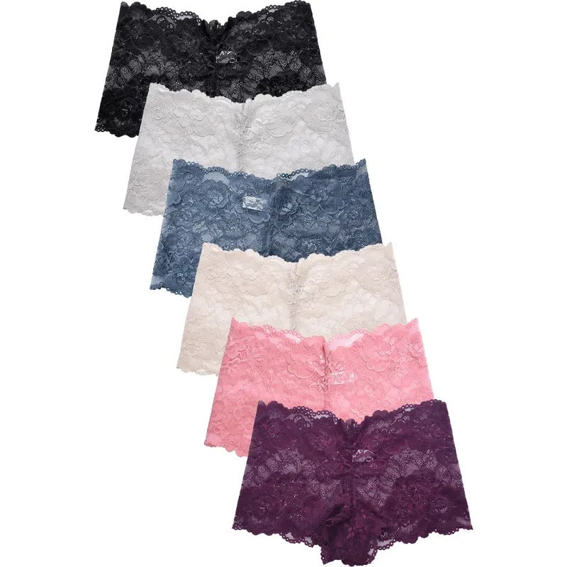 Women's Floral Lace Panties Boyshort Multicolor Trim Scallop 6-Pack T-Shirts, Hoodie, Sweatshirt | GrindPrints.com