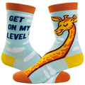 Get My Level Socks Funny Tall Giraffe Novelty Footwear Funny Socks Comfortable Fitted Spandex Cotton T-Shirts, Hoodie, Sweatshirt