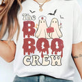 Women's Ghost & Letter Print Round Neck Tee, Fashion Casual Drop Shoulder Short Sleeve T-shirt for Daily Wear, Ladies...