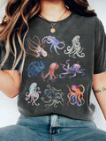 Print Round Neck Casual Short Sleeve Daily Outdoor Tops All Seasons T-Shirts, Hoodie, Sweatshirt