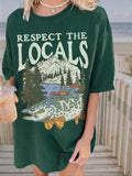 Women's Graphic Print Round Neck Tee, Vintage Trendy Casual Short Sleeve T-shirt for Daily Wear, Ladies Summer Top...