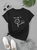 Women's Graphic Round Neck Tee, Fashion Casual Letter Print Short Sleeve T-Shirt for Daily Outdoor Wear, Ladies Clothes...