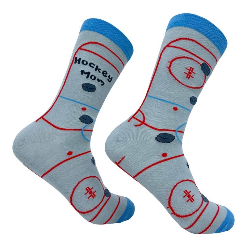 Women's Hockey Mom Socks Funny Cute Ice Rink Momma Footwear Funny Graphic Socks Comfortable Fitted Spandex Cotton...