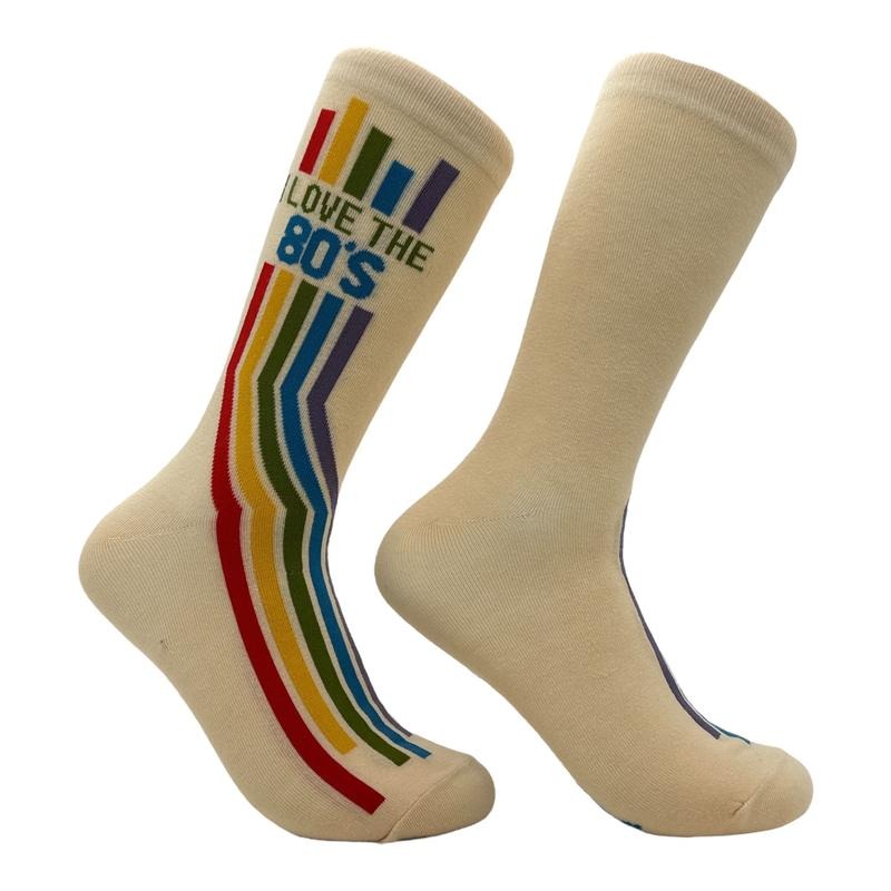 Women's I Love The 80s Socks Funny Sarcastic Retro Graphic Novelty Footwear Funny Graphic Socks Comfortable Fitted...