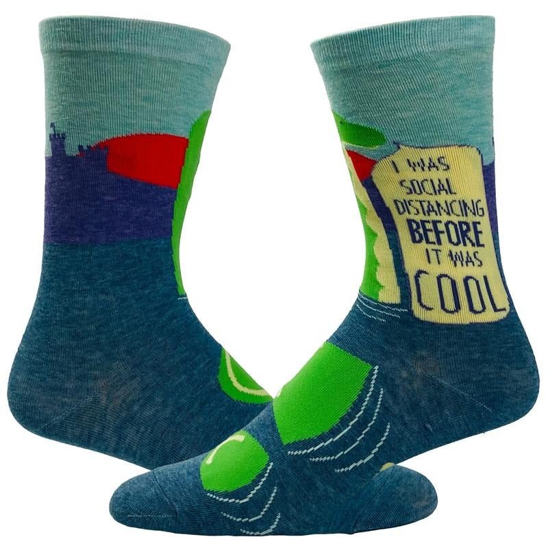 Women's I Was Social Distancing Before It Was Cool Socks Funny Loch Ness Monster Novelty Footwear Funny Graphic Socks...