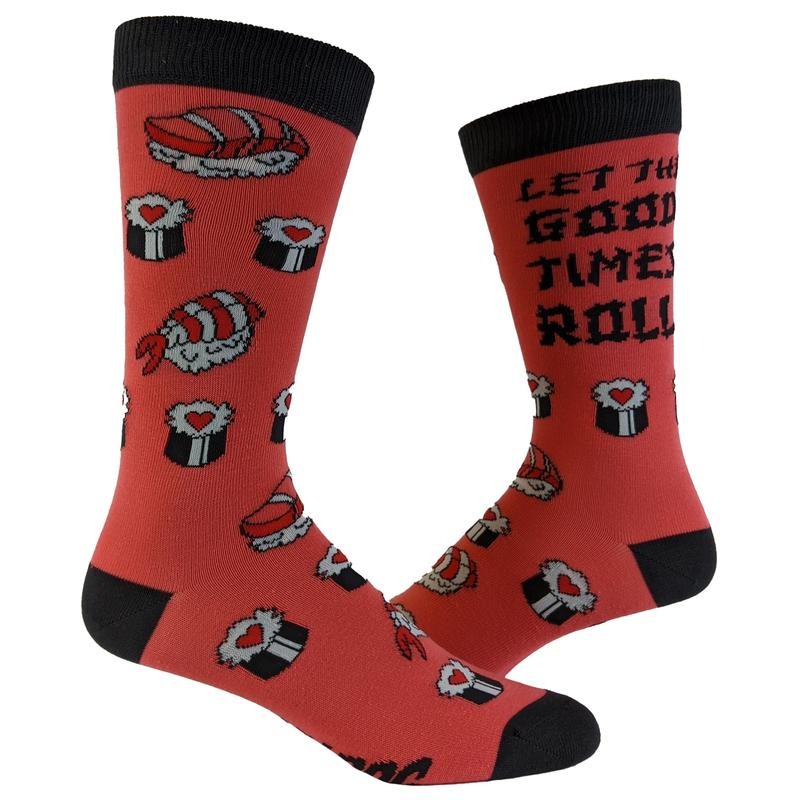 Women's Let The Good Times Roll Socks Funny Japanese Sushi Sashimi Food Novelty Footwear Funny Graphic Socks Comfortable...