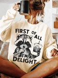 Women's Letter & Animal Print Crew Neck Sweatshirt, Casual Long Sleeve Pullover for Fall & Winter, Women's Clothes for...
