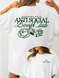 Women's Letter & Book Print Round Neck Tee, Trendy Casual Half Sleeve T-shirt for Daily Wear, Ladies Summer Clothes...