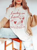 Women's Letter & Graphic Print Round Neck Tee, Casual Short Sleeve Crew Neck T-shirt for Summer, Fashion Women's Top for...