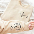 Women's Letter & Heart Print Drop Shoulder Sweatshirt, Casual Long Sleeve Round Neck Pullover for Spring & Fall, Women's...