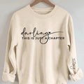 Women's Letter & Heart Print Drop Shoulder Sweatshirt, Crew Neck Long Sleeve Pullover for Daily Holiday Outdoor Wear,...