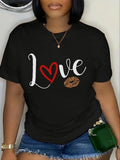 Women's Letter & Lip Print Round Neck Tee, Casual Short Sleeve Crew Neck T-shirt for Daily Wear, Ladies Clothes for All...