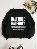 Women's Letter Graphic Drop Shoulder Pullover, Fashion Casual Crewneck Sweatshirt for Daily Holiday Outdoor Wear, Women...