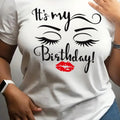 Women's Letter Graphic Print Round Neck Tee, Fashion Casual Short Sleeve T-shirt, Ladies Summer Clothes for Daily...
