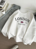 Women's Letter Print Crew Neck Pullover, Casual Fashion Long Sleeve Sweatshirt for Daily Wear, Ladies Clothes for Fall &...