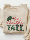 Women's Letter Print Crew Neck Sweatshirt, Casual Long Sleeve Pullover for Fall & Winter, Women's Clothes for Daily...