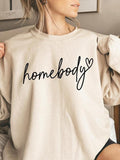 Women's Letter Print Crew Neck Sweatshirt, Casual Long Sleeve Pullover for Fall & Winter, Women's Clothes for Daily...