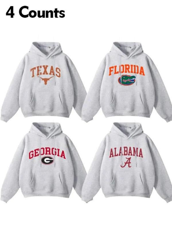 Women's Letter Print Drop Shoulder Hoodie, Fashion Casual Drawstring Pocket Hooded Sweatshirt for Daily Holiday Outdoor...