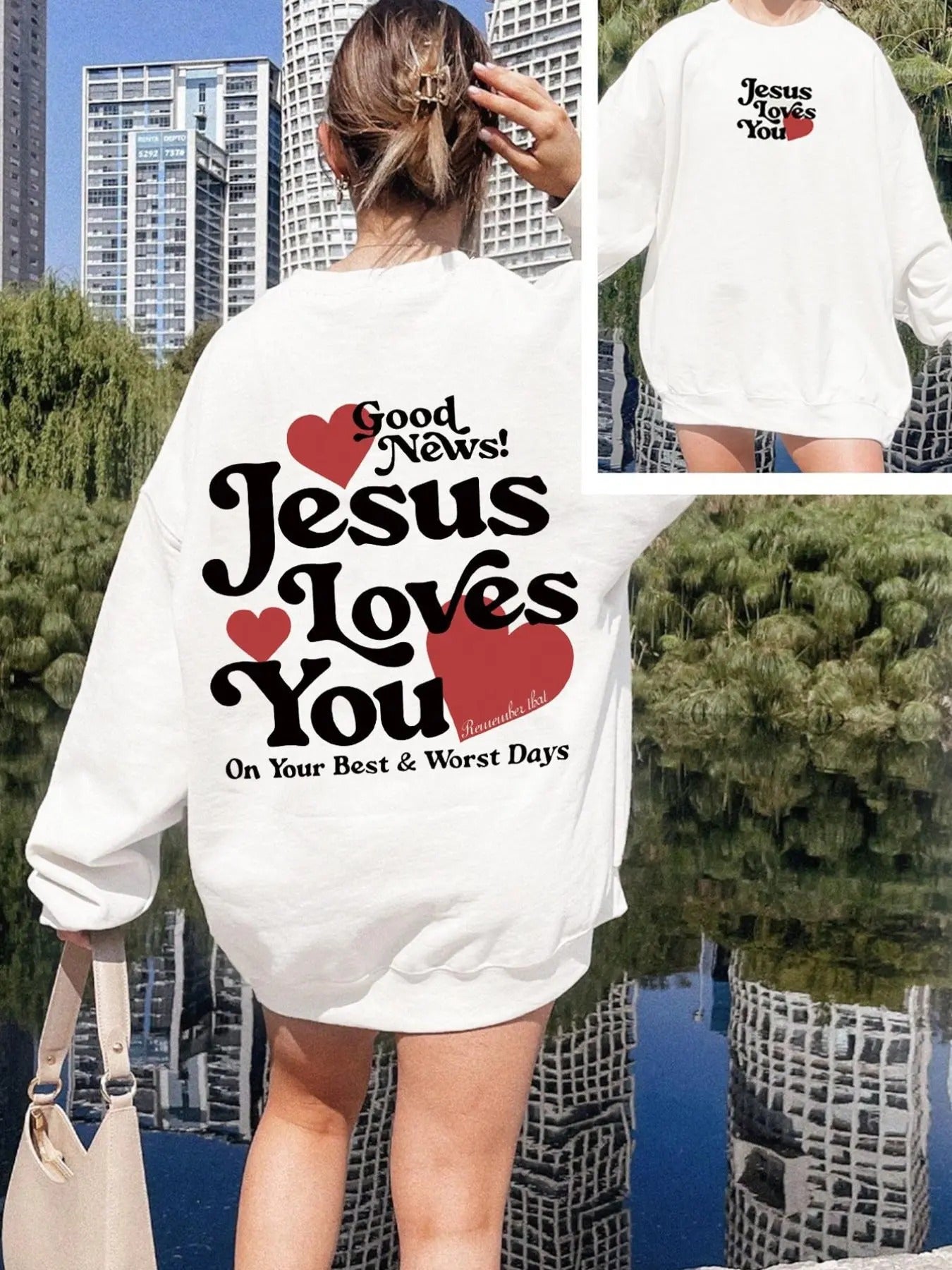 Women's Letter Print Drop Shoulder Sweatshirt, Casual Long Sleeve Round Neck Pullover for Daily Wear, Ladies Clothes for...