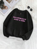 Women's Letter Print Drop Shoulder Sweatshirt, Casual Long Sleeve Round Neck Pullover for Fall & Winter, Ladies Clothes...