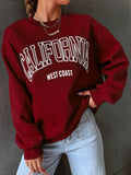 Women's Letter Print Drop Shoulder Sweatshirt, Casual Long Sleeve Round Neck Pullover for Spring & Fall, Ladies Clothes...