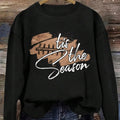 Women's Letter Print Graphic Drop Shoulder Sweatshirt, Casual Long Sleeve Round Neck Pullover for Fall & Winter, Ladies...