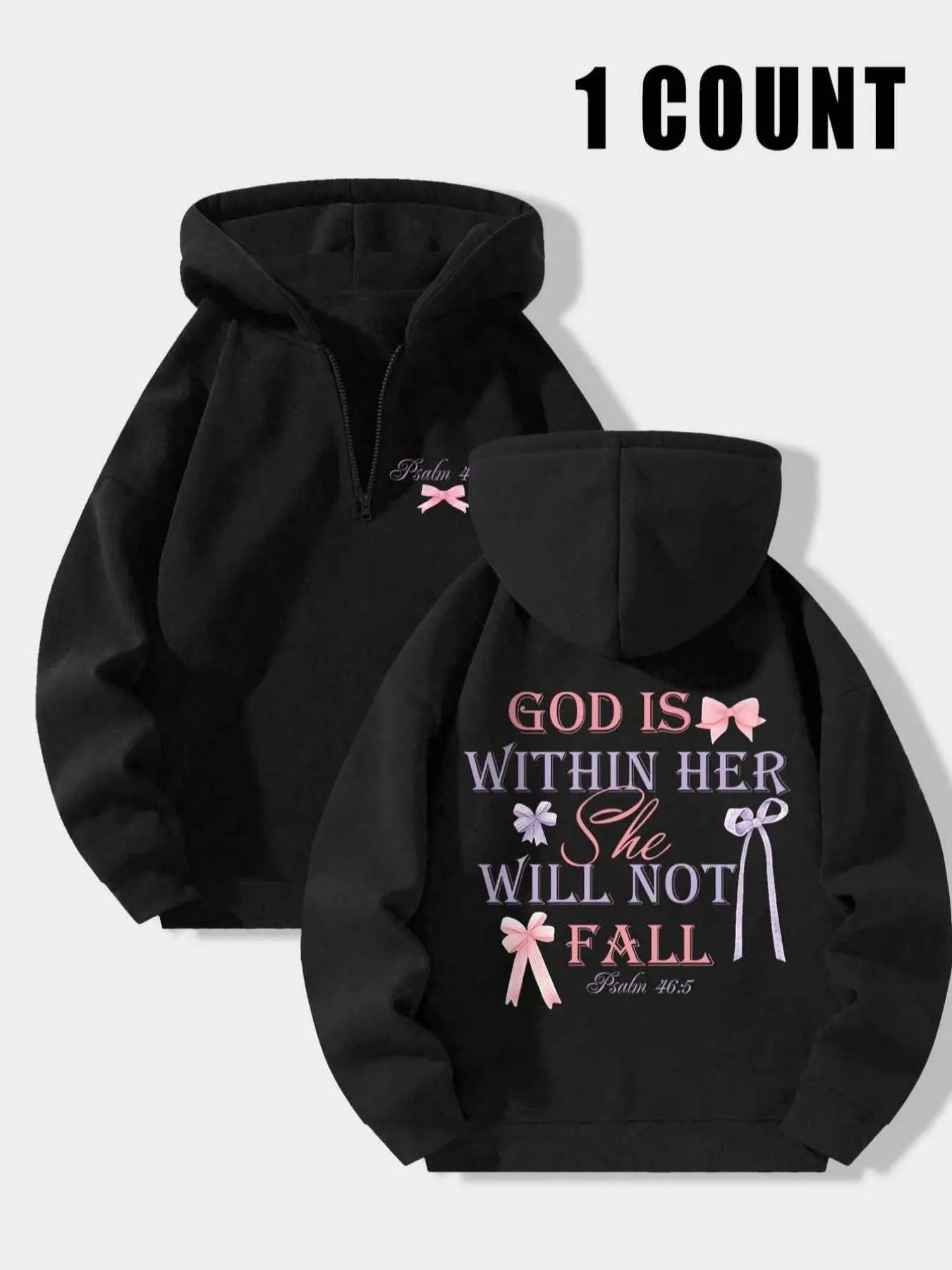 Women's Letter Print Half Zip Up Hoodie, Fashion Casual Hooded Sweatshirt for Daily Holiday Outdoor Wear, Ladies Clothes...