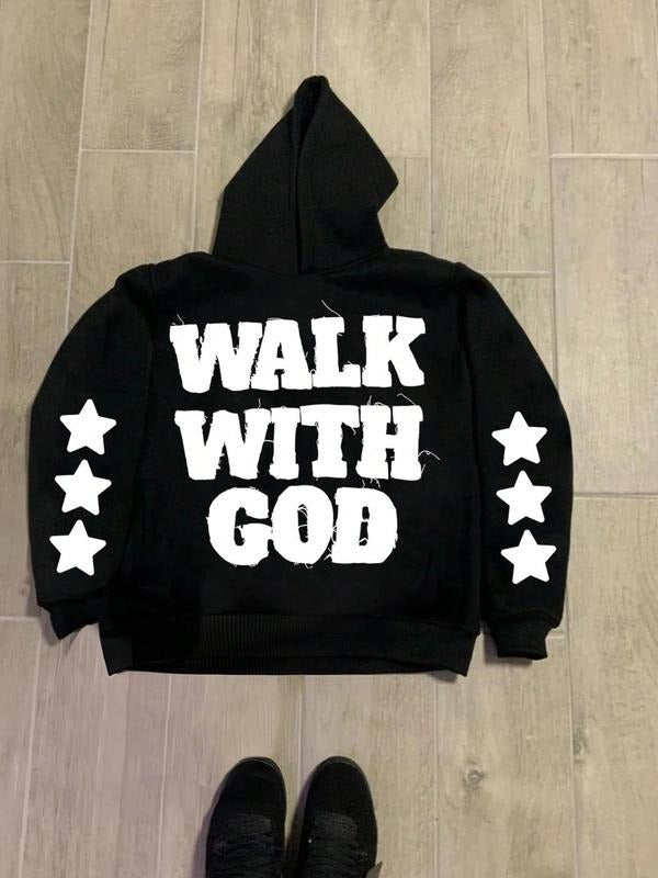 Women's Letter Print Hoodie, Fashion Casual Hooded Sweatshirt for Daily Holiday Outdoor Wear, Women Clothing for Fall &...