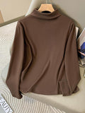 Women's Letter Print Mock Neck Pullover Sweatshirt, Casual Long Sleeve Sweatshirt for Fall & Winter, Women's Clothes for...